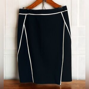 Calvin Klein Contrast Black White Pencil Side Skirt Size 8.